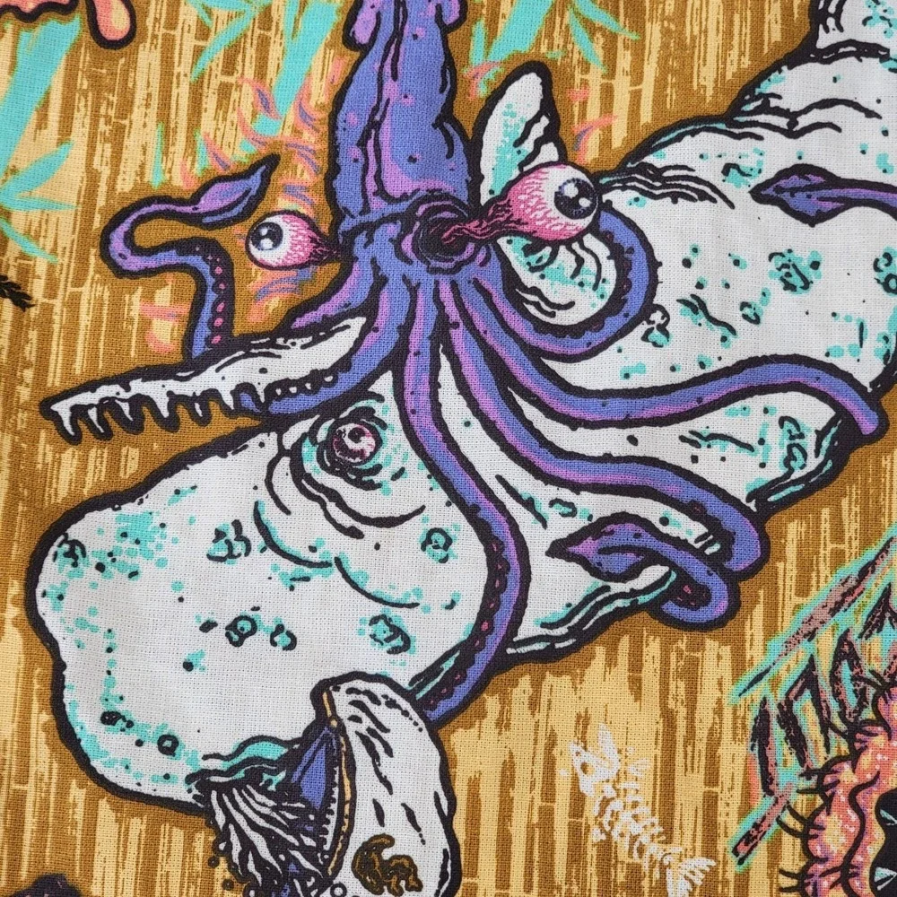 Scout Italy Cinch Drawstring Backpack Psychedelic Ocean Narwhal Squid Pool Bag - Picture 11 of 15
